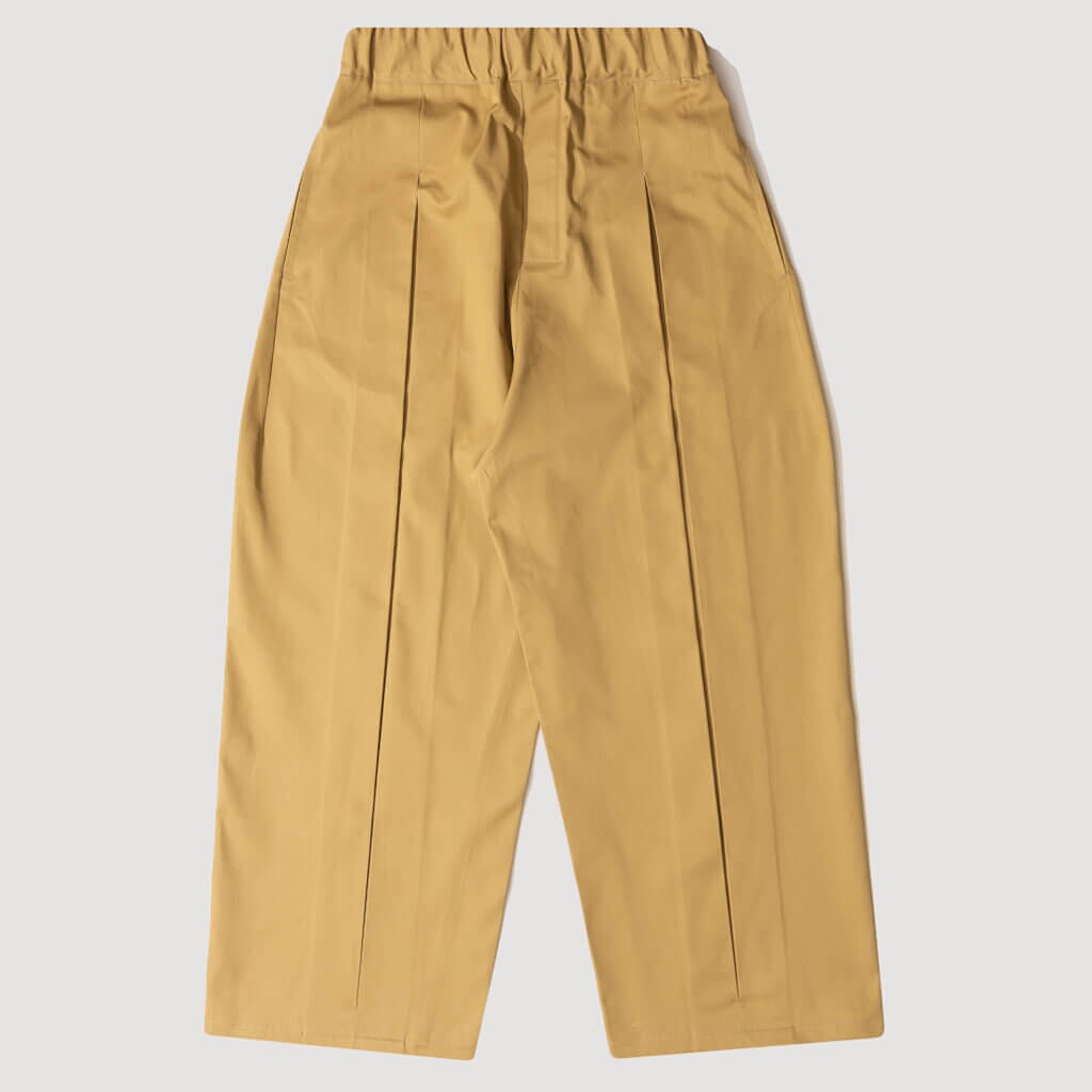 Box Pleat Trousers - Sand | Sage Nation | Peggs & Son.
