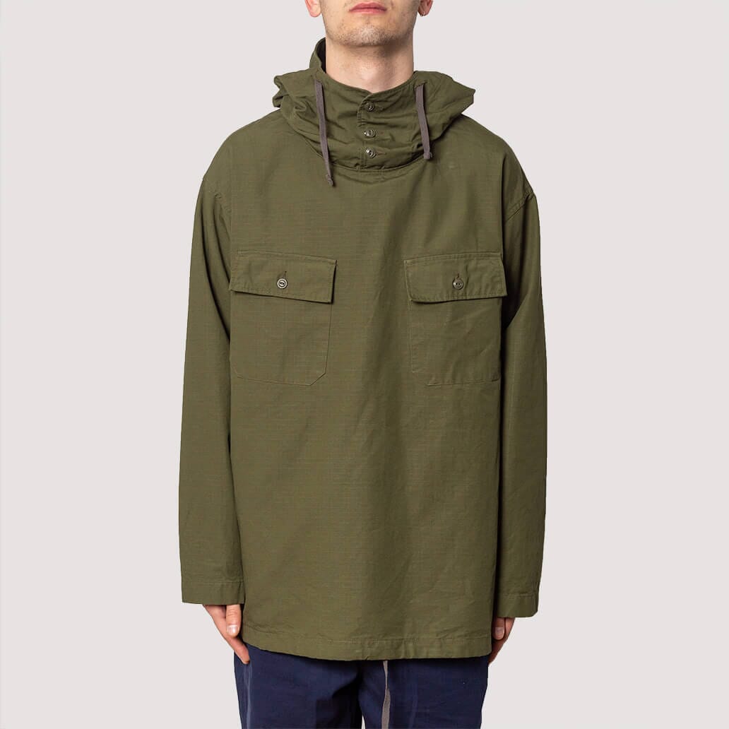 Cagoule Shirt Drab Cotton Rip Stop - Olive | Engineered Garments