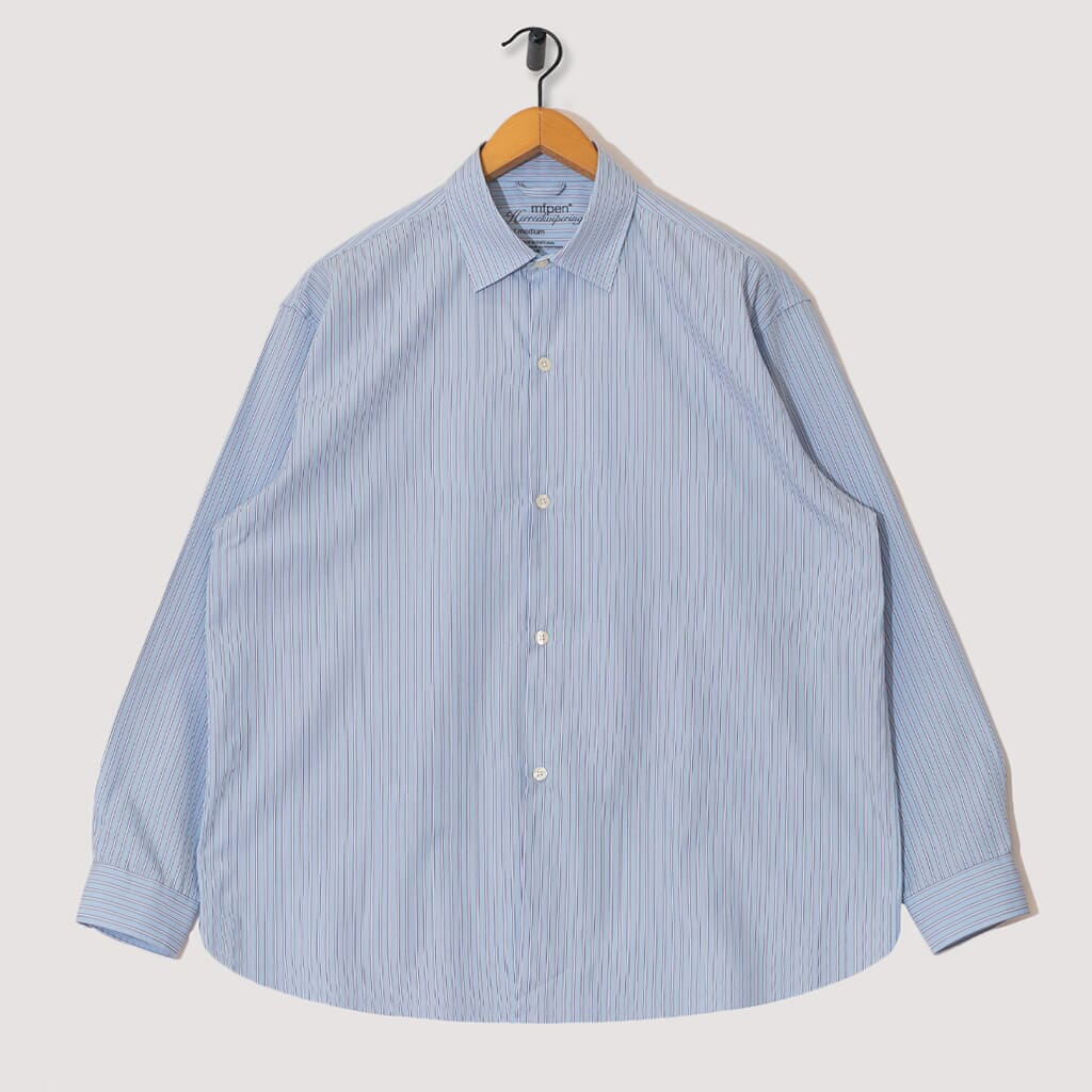 Generous Shirt - Light Blue Office Stripe | Mfpen | Peggs & son.