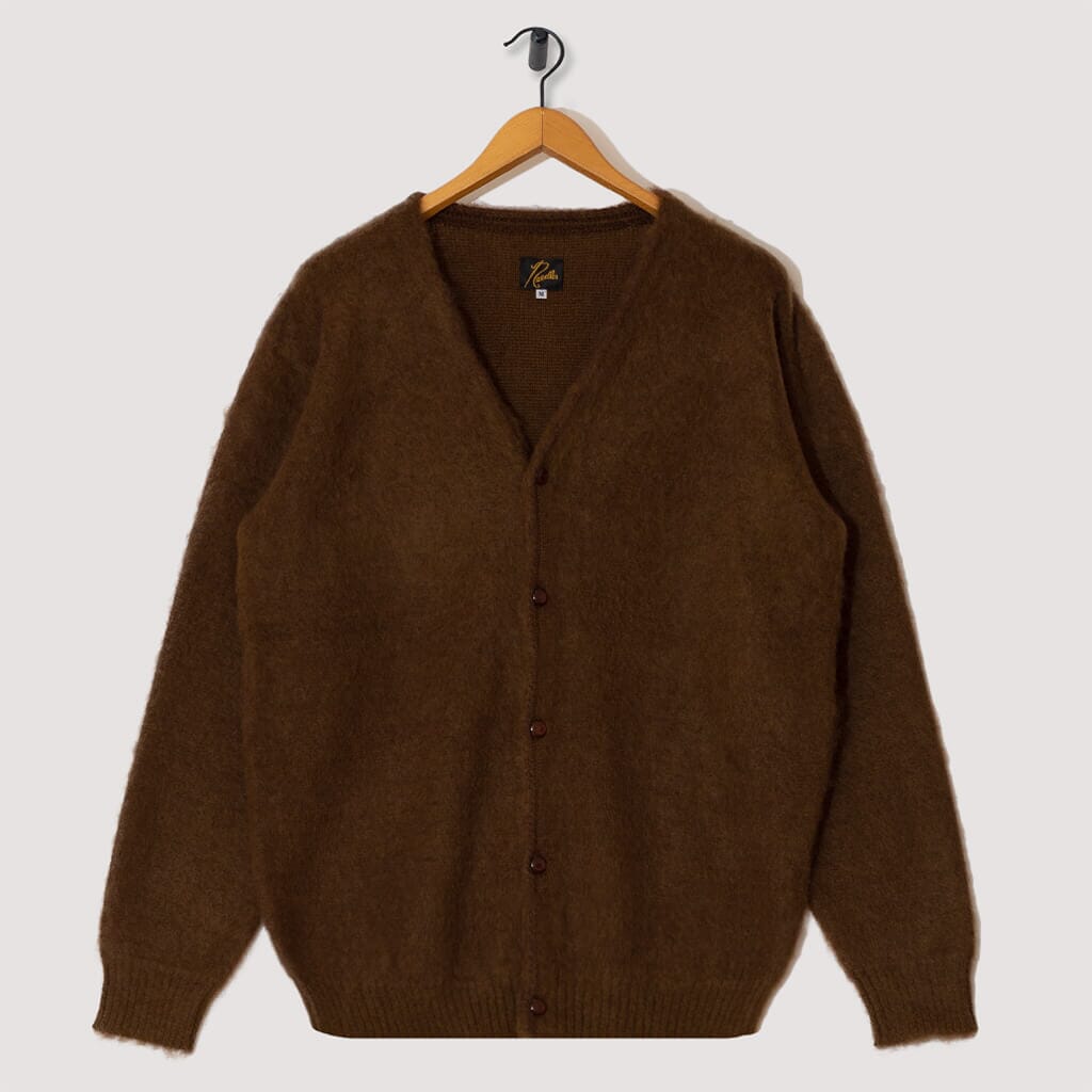 Mohair Cardigan - Solid Brown| Needles| Peggs & son.