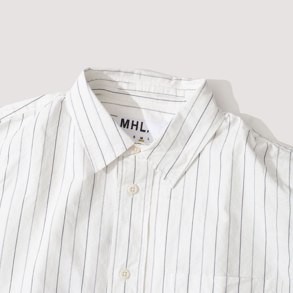 Painters Shirt - Stripe Off White / Indigo| MHL| Peggs & son.