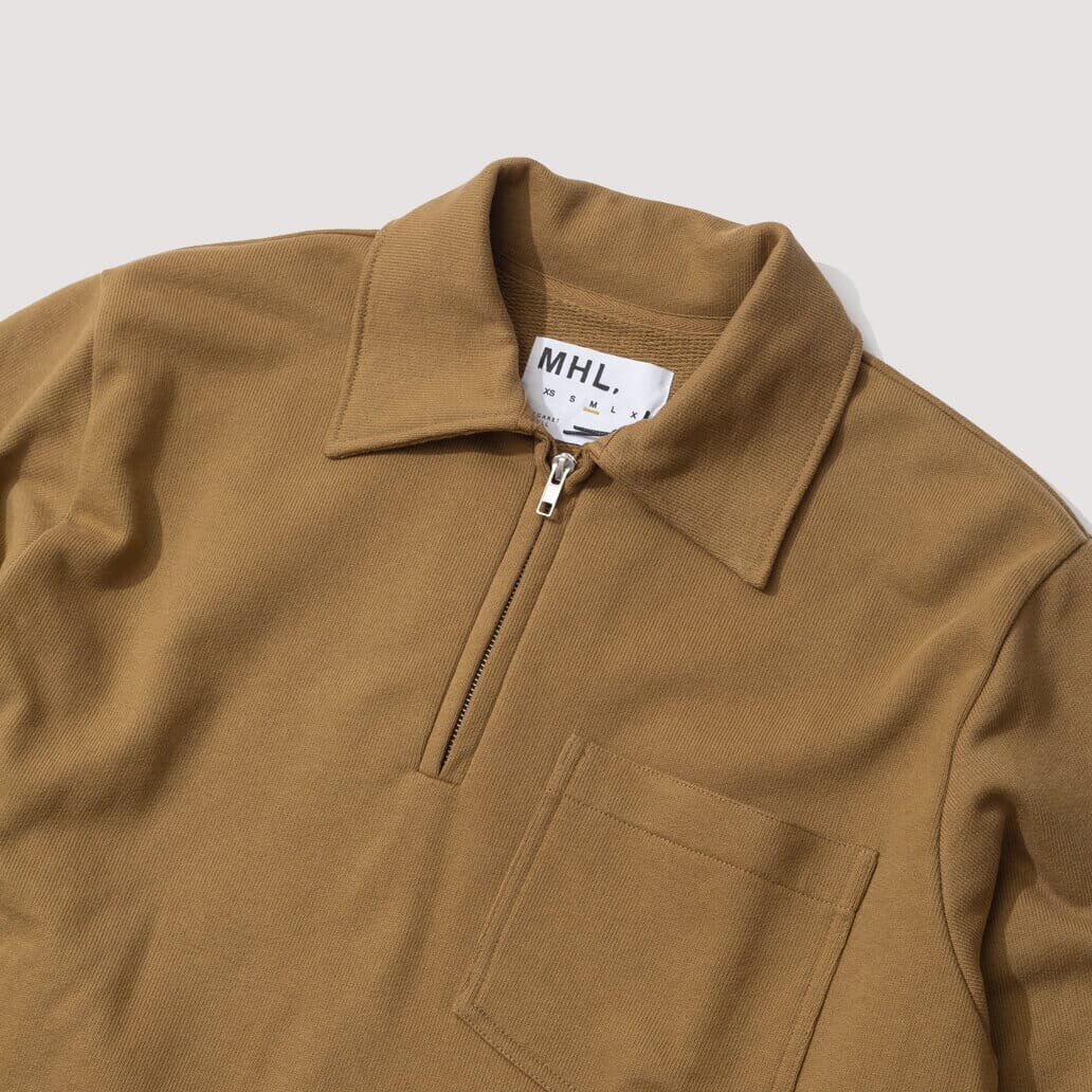Track Top Loopback Jersey - Ochre| MHL By Margaret Howell| Peggs 