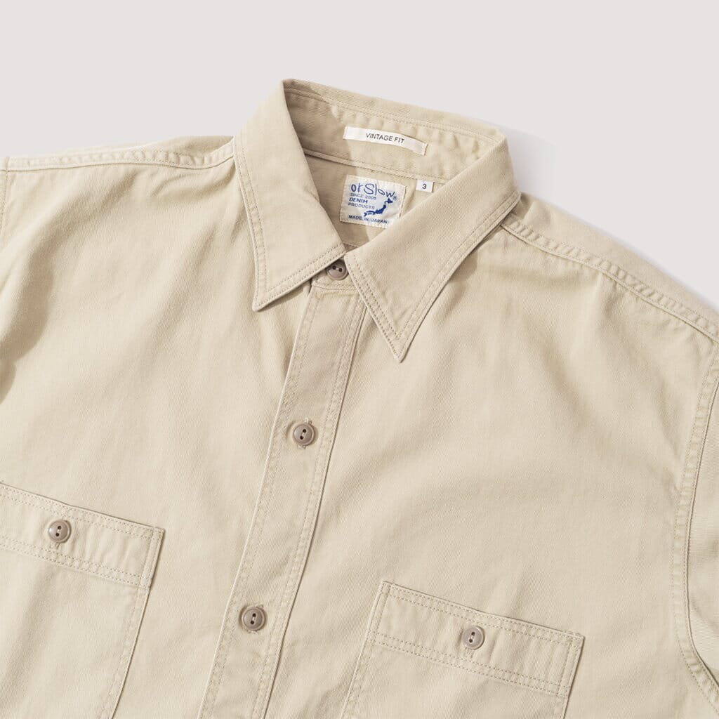 Vintage Fit Work Shirt - Beige | OrSlow | Peggs & Son.